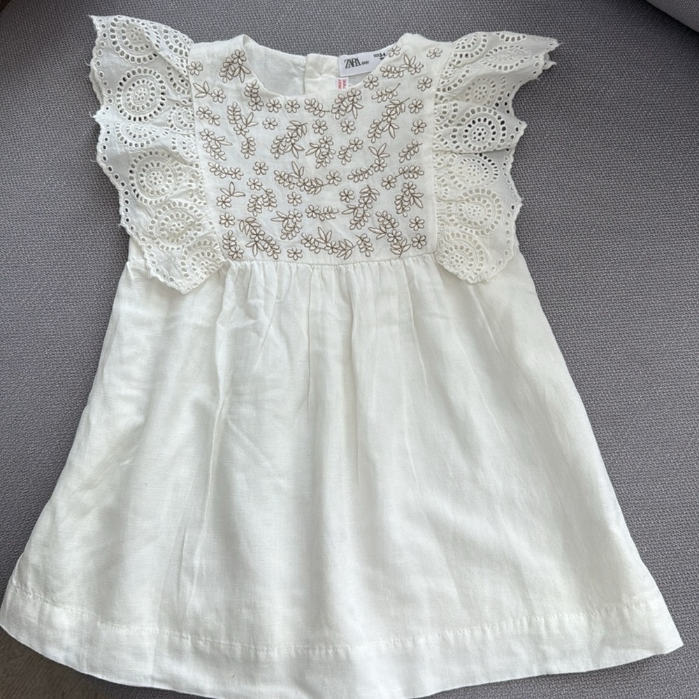 Zara Cream Girls Dress